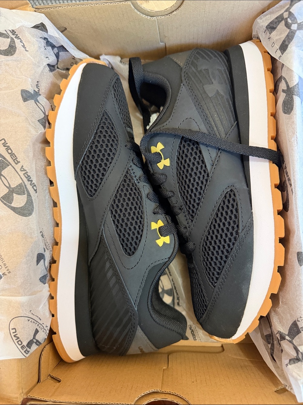Under Armour Women’s Black and Yellow Athletic Sneakers